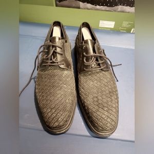 Donald Pliner Vintage Eloi Woven Leather Oxford Lace up 10.5M Black